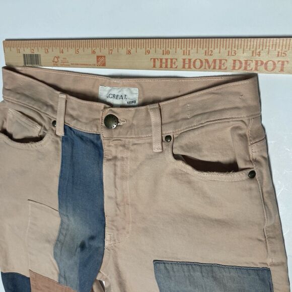 The Great The Billy Jean Pink Corduroy Patchwork Jeans Women's Size 26 - Picture 12 of 15